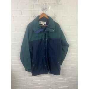 Vintage Columbia Men's Sportswear Full Zip Hiking Jacket Green Navy Blue Size M